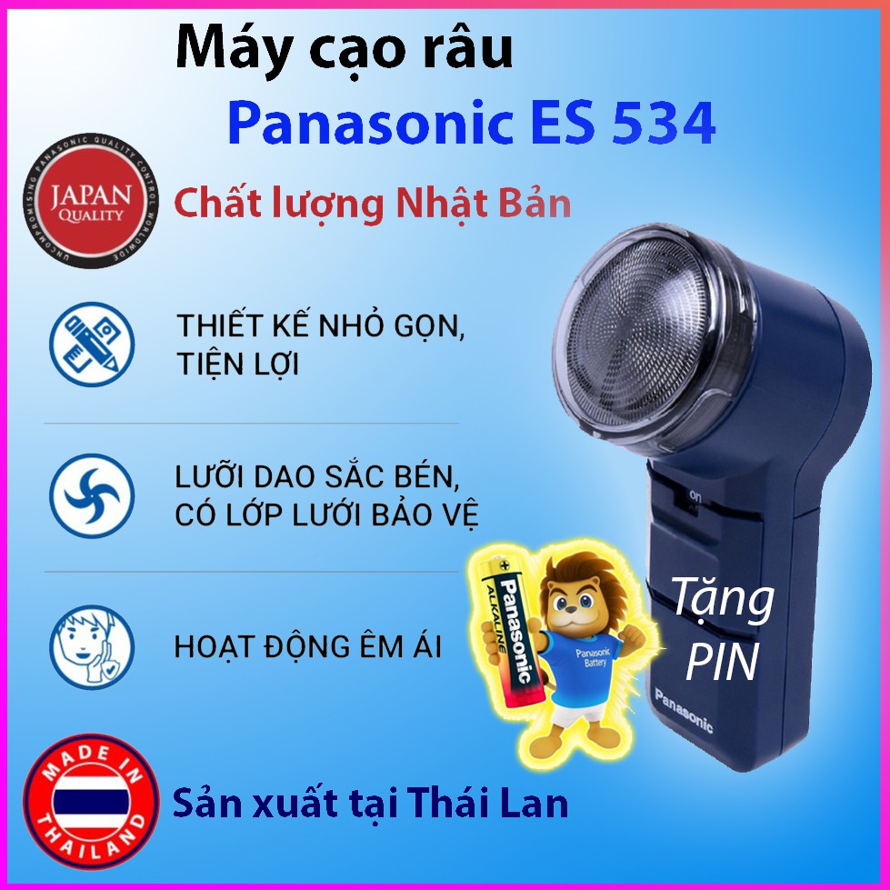 Máy cạo râu Panasonic ES534 (Tặng pin Panasonic) - Hàng Chính Hãng sản xuất tại Thái Lan