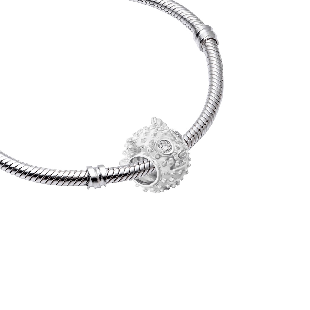 Hạt charm xỏ DIY PNJSilver hình cá nóc XM00W000017