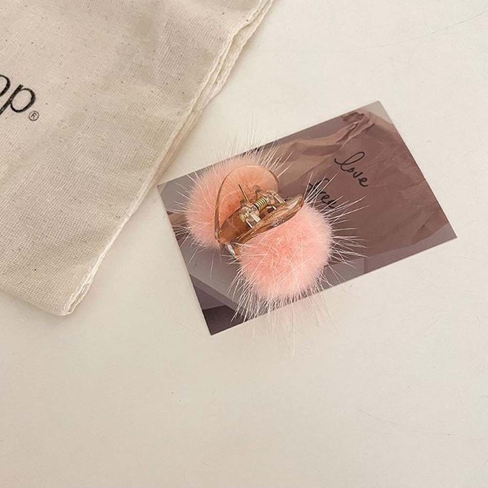 NEEDWAY Kẹp tóc hỗ trợ rửa mặt mini lông chồn hình học Hàn Quốc ngọt ngào có giá đỡ đuôi ngựa nhiều màu sắc cho nữ