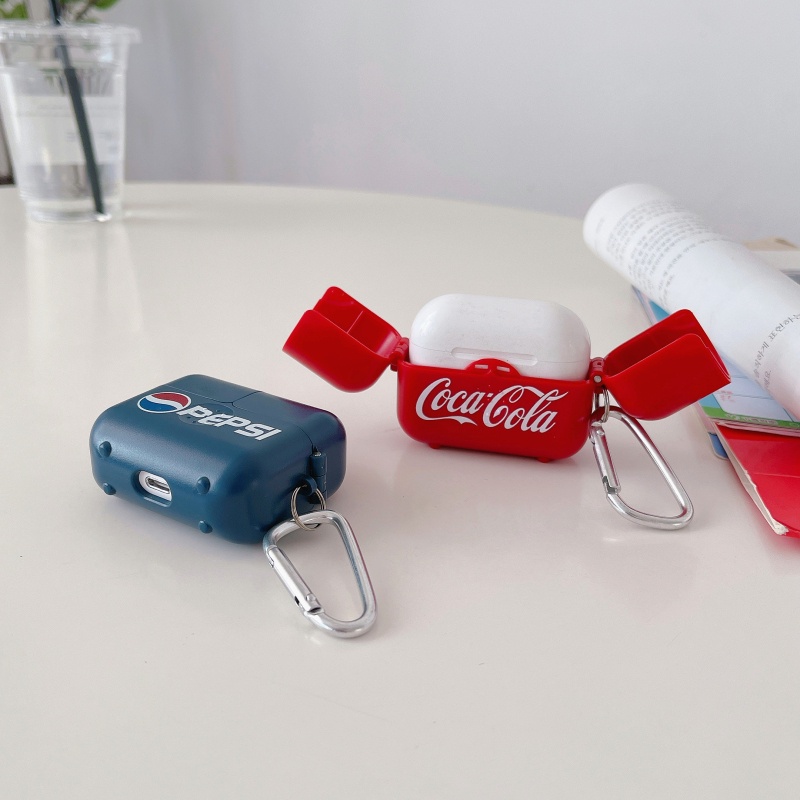 Vỏ Bảo Vệ Hộp Sạc Tai nghe không dây Bằng PC Cứng Hình Coca Cola Pepsi Cho Apple AirPods Pro 1 2 3