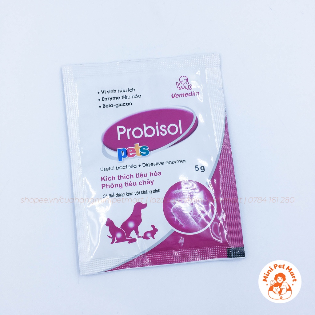 Men tiêu hóa cho chó mèo VEMEDIM PROBISOL 5g giúp kích thích tiêu hóa, phòng rối loạn tiêu hóa