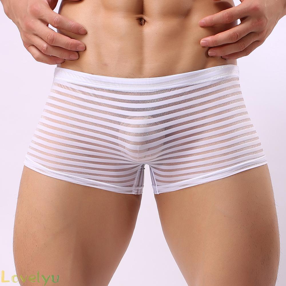 [ FAST SHIPPING ]Underwear Briefs Casual Sexy Shorts Striped Swimwear Trunks Underpants