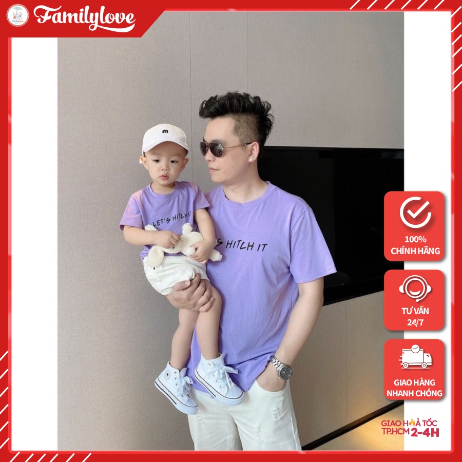 Áo Gia Đình Familylove - Mẫu Áo Gia Đình Chữ Let's Hitch It