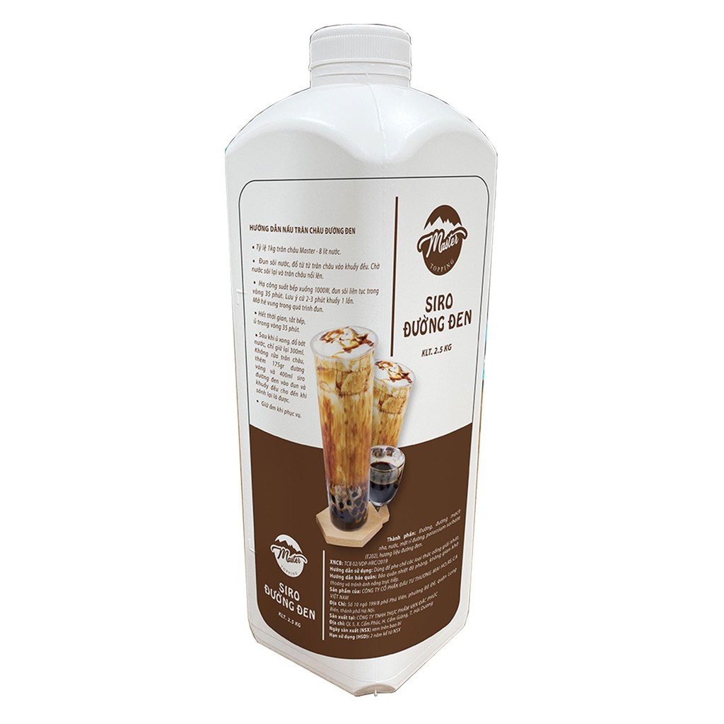 Siro Đường Đen Master 2.5kg - Làm Món Sữa Tươi Trân Châu Đường Đen Chuẩn Vị
