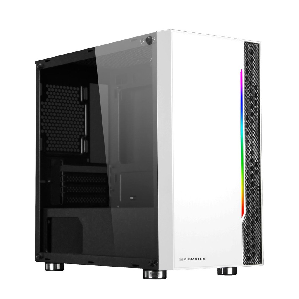 Vỏ case máy tính Xigmatek Gemini Artic | Kính cường lực | Hỗ trợ lắp main M-ATX, RGB STRIP