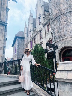 Đâm vintage maxi trắng đan ngực ❤️