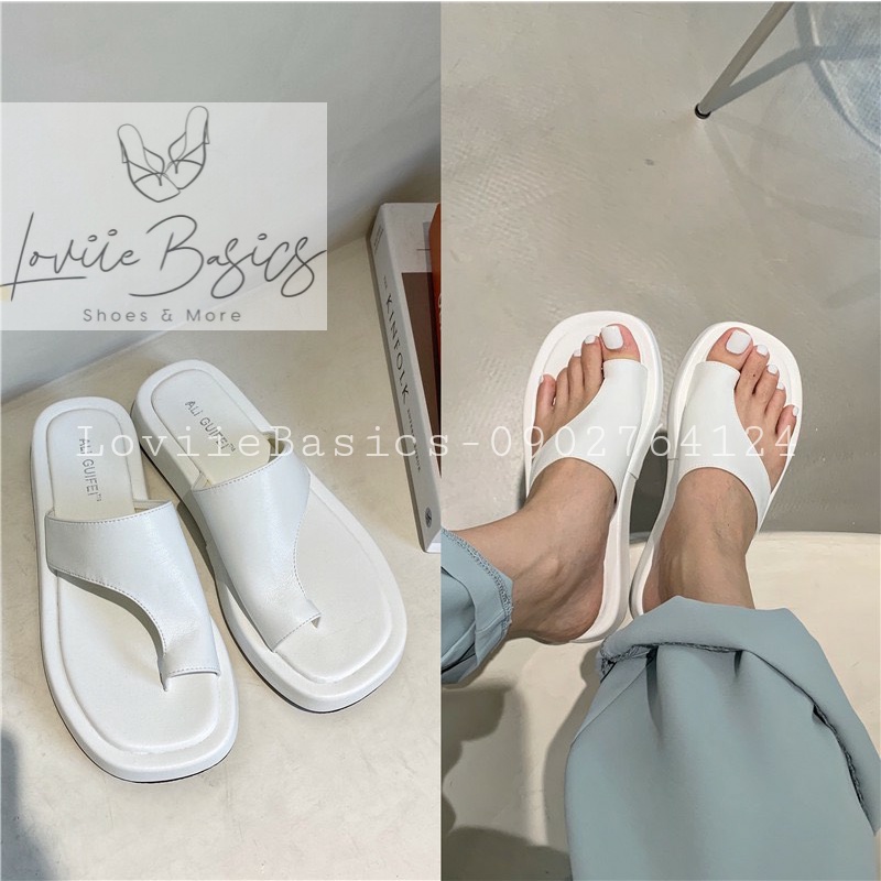 DÉP NỮ CAO CẤP LOVIIE BASICS - DÉP BÁNH MÌ THỜI TRANG QUAI NGANG ĐẾ THẤP NỮ TÍNH D220373
