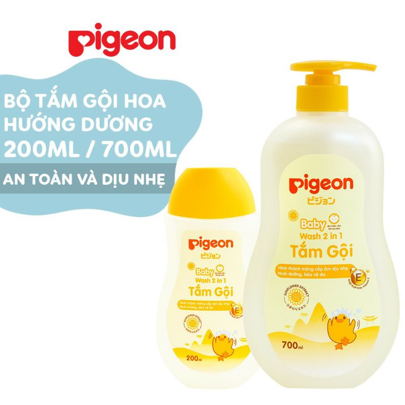 Tắm gội Pigeon 2in1  200m/700mll ( mẫu mới )