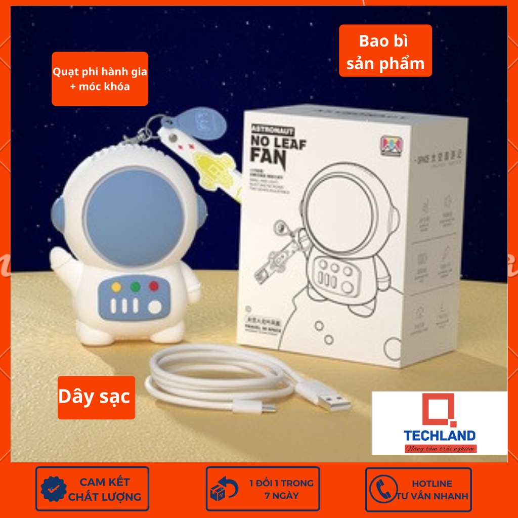 [SIÊU SALE]XANH ĐẬM - Quạt tích điện mini cầm tay phi hành gia Astronauti quạt usb, 2 chế độ gió siêu mạnh