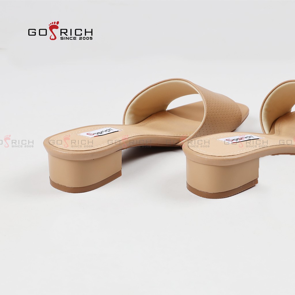 Dép nữ quai ngang GOSRICH G073 thời trang mũi vuông gót trụ 3cm - Hàng Chính hãng bảo hành 6 tháng