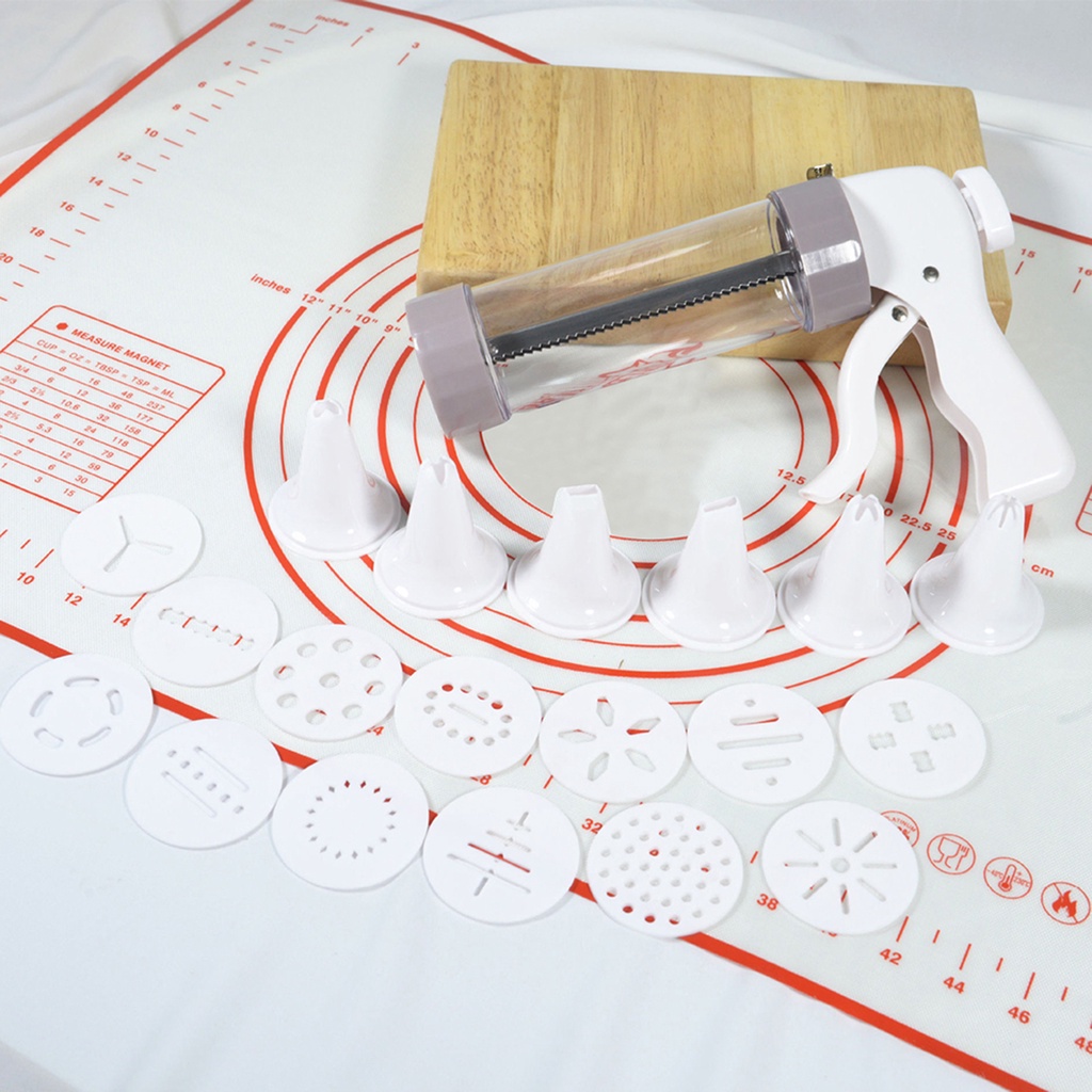 Súng bắn tạo hình bánh bao gồm đầu bắt bông kem và khuôn tạo hình bánh quy