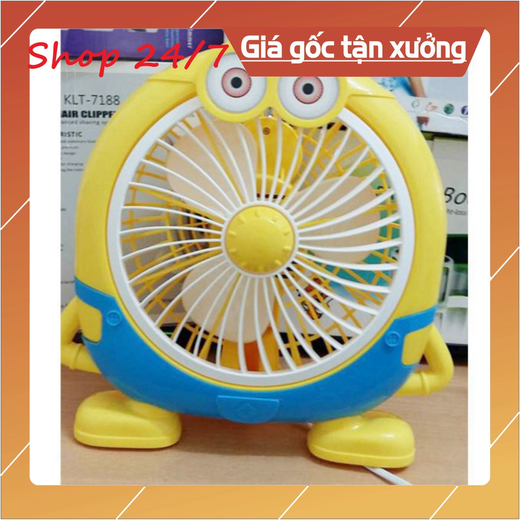 Quạt Mini Để Bàn Cắm Điện Hình Minion Cực Dễ Thương, Thích Hợp Để Bàn Học, Bàn Làm Việc Cho Mùa Hè 2021 - Shop 24/7