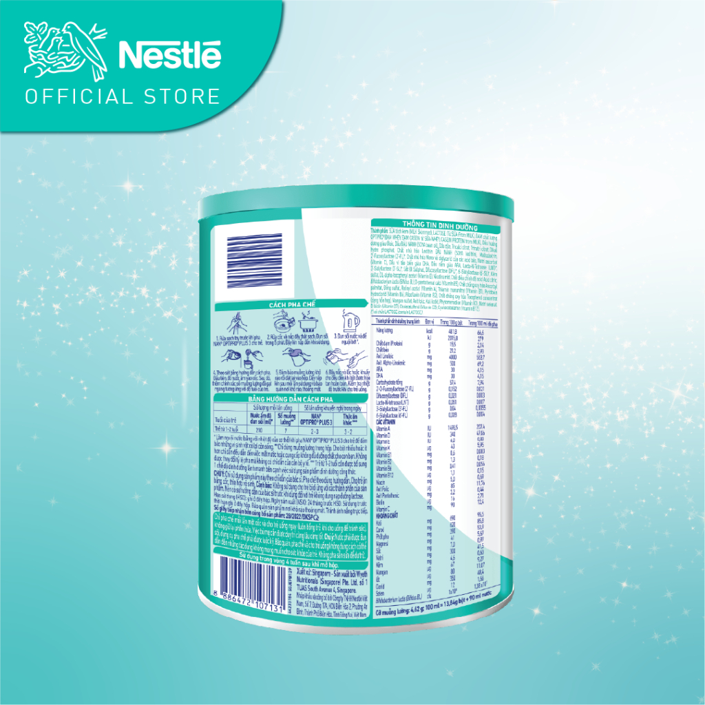 Sữa Bột Nestlé NAN OPTIPRO PLUS 3 850g/lon với 5HMO