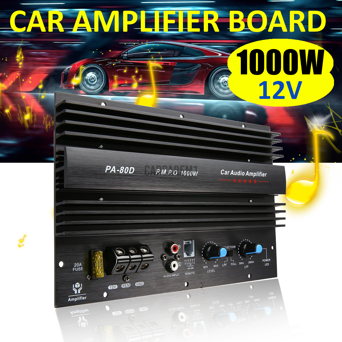 12V 1000W Car Audio High Power Amplifier Amp Board Powerful Subwoofer Bass