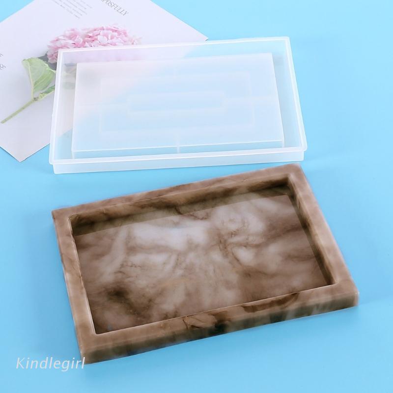Khuôn hình chữ nhật đổ keo epoxy resin dùng làm khay để bình hoa/dĩa đựng thức ăn cỡ lớn