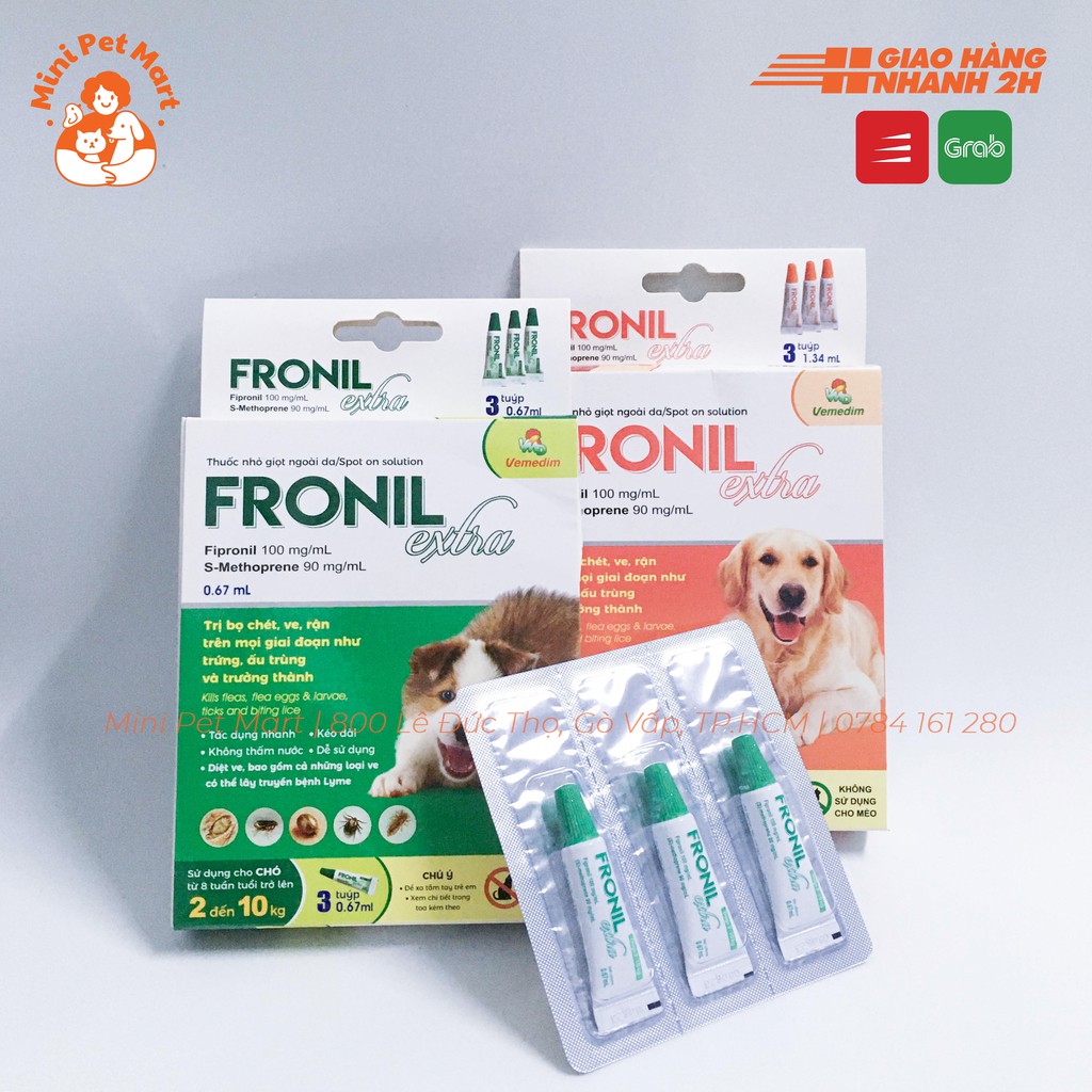 FRONIL EXTRA - Thuốc nhỏ trị ve, rận, bọ chét, trứng ve và ấu trùng cho chó