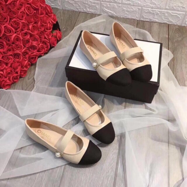 Giày Búp Bê Vintage Pha Mũi Đen - kèm video | BigBuy360 - bigbuy360.vn