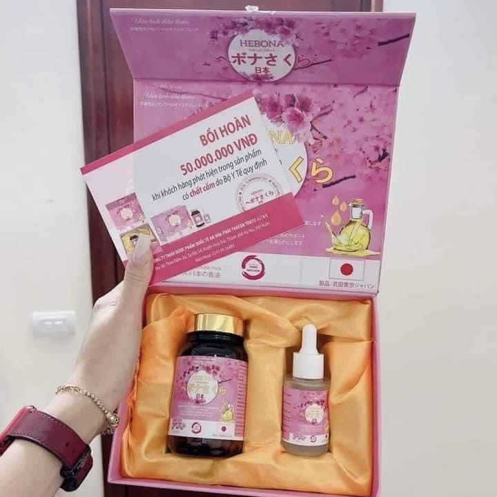 HEBORA Viên uống thơm cơ thể - Đẹp da - Chống lão hoá - Tăng cường sinh lý Hộp 60v Tặng Kèm Tinh Dầu Nước Hoa