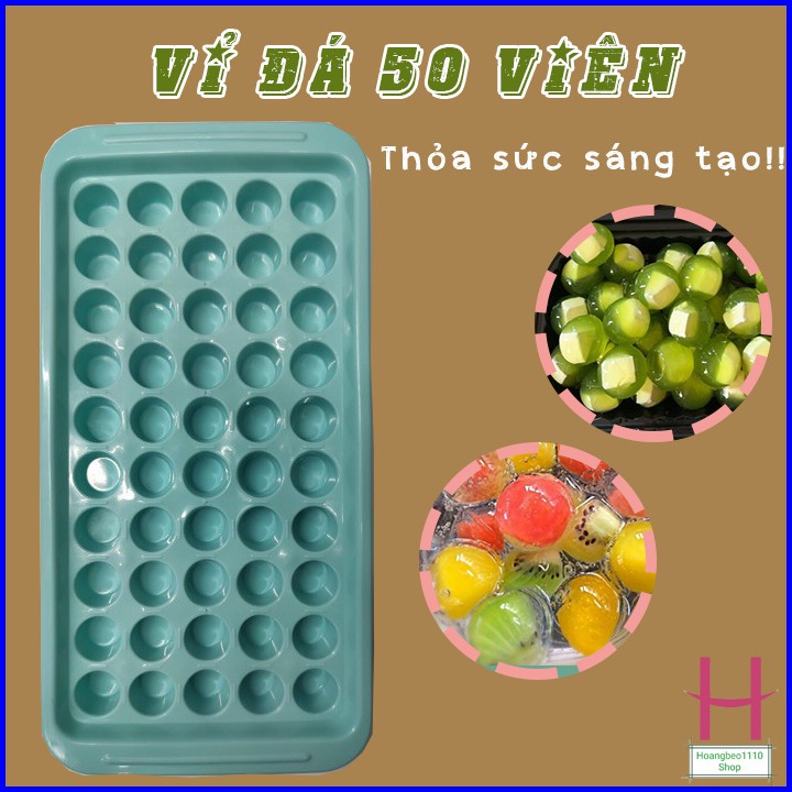 Vỉ đá 50 viên nhựa Việt Nhật vuông/tròn 6975-6976 - khuôn thạch rau câu 50 viên { H }