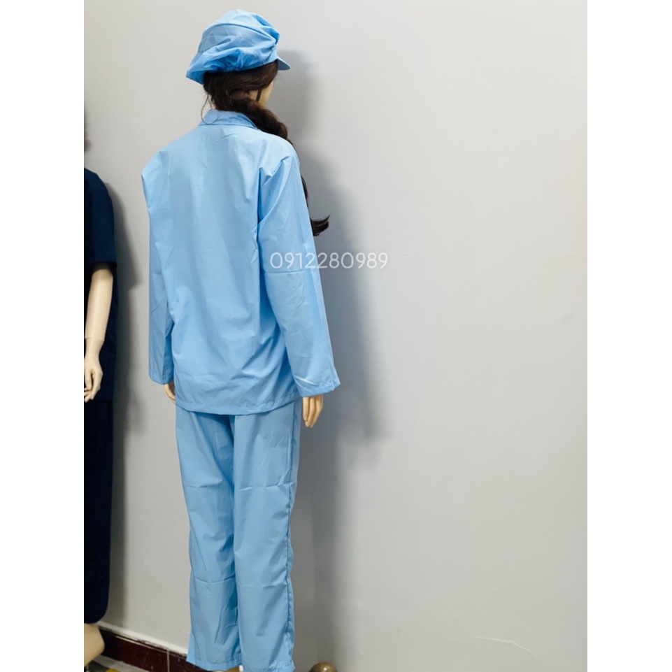 3 bộ đồng phục công nhân ngành thực phẩm, thủy sản_ Hình chụp thật