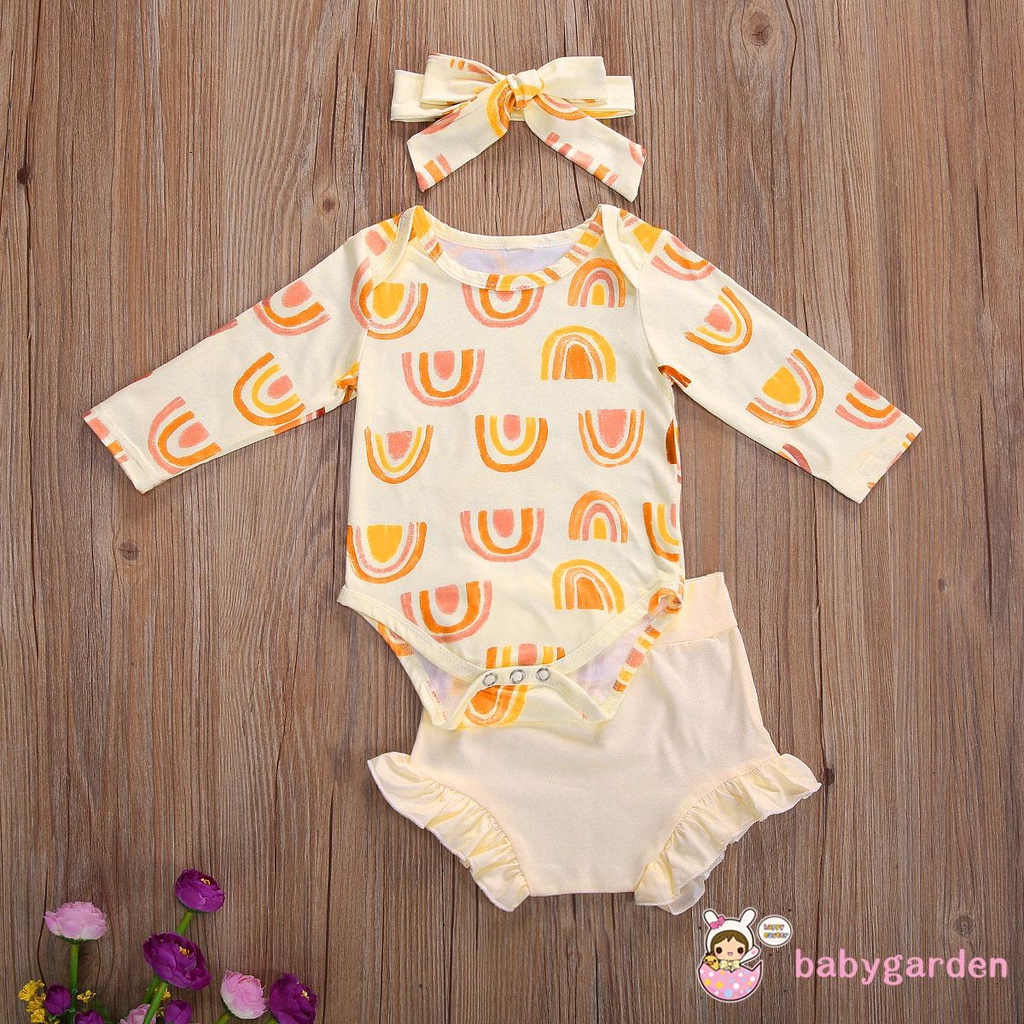 Set Áo Liền Quần &amp; Quần Short In Hoa Và Băng Đô Quấn Đầu Cho Bé Gái