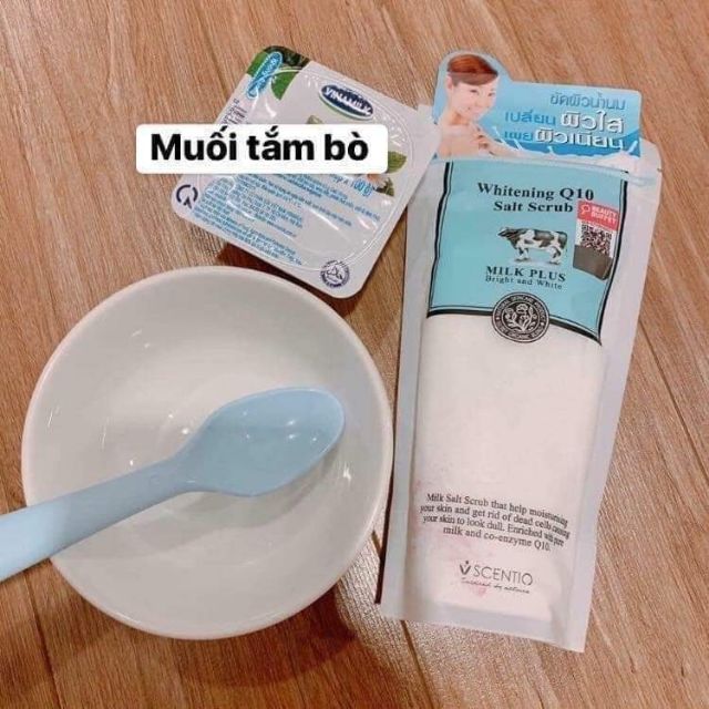 Muối tắm bò Scentio Beauty Buffet Q10 Whitening Salt Scrub