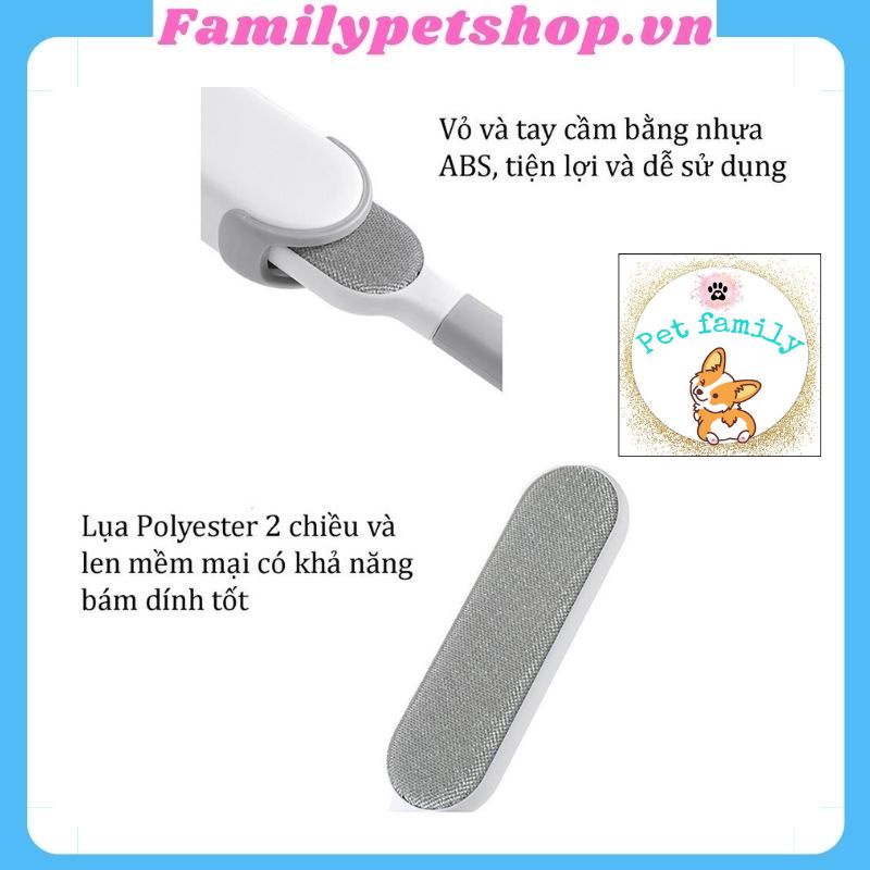 Bộ cây lăn chải hút bụi lông chó mèo - familypetshop.vn