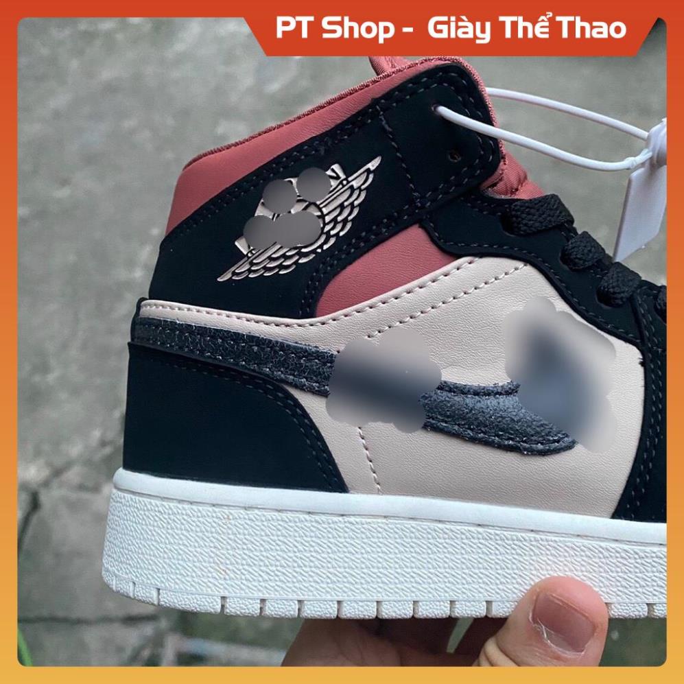 Giày Sneaker Jd1 đỏ mận đen vàng kem mõm đỏ, Giầy JD1 high đỏ mận Sneaker
