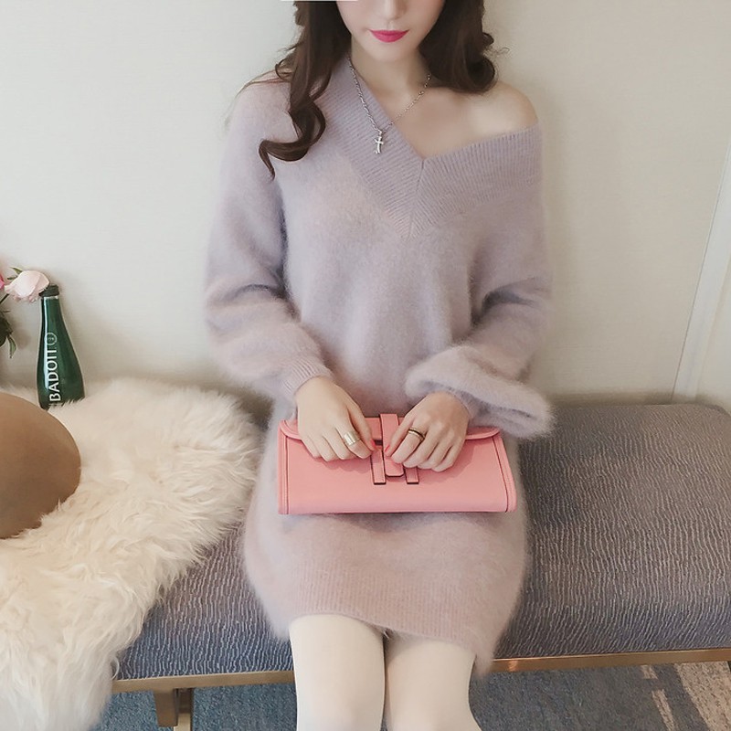 Ulzzang Váy len lông thỏ