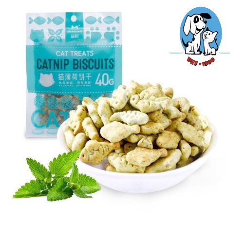 Bánh Catnip Hình Cá Biscuits - Giảm Búi Lông Viêm Răng Hôi Miệng Cho Mèo Gói 40g