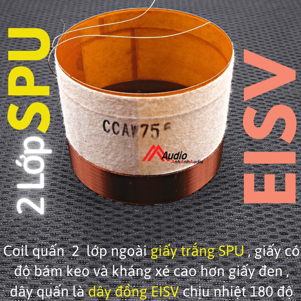 Coil bass 75.5 - 75 - 76.2 - 76.5 - 77 phíp bố