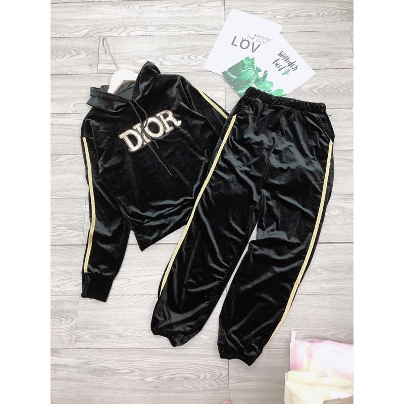 Set bộ nhung mũ chữ kim sa Dio