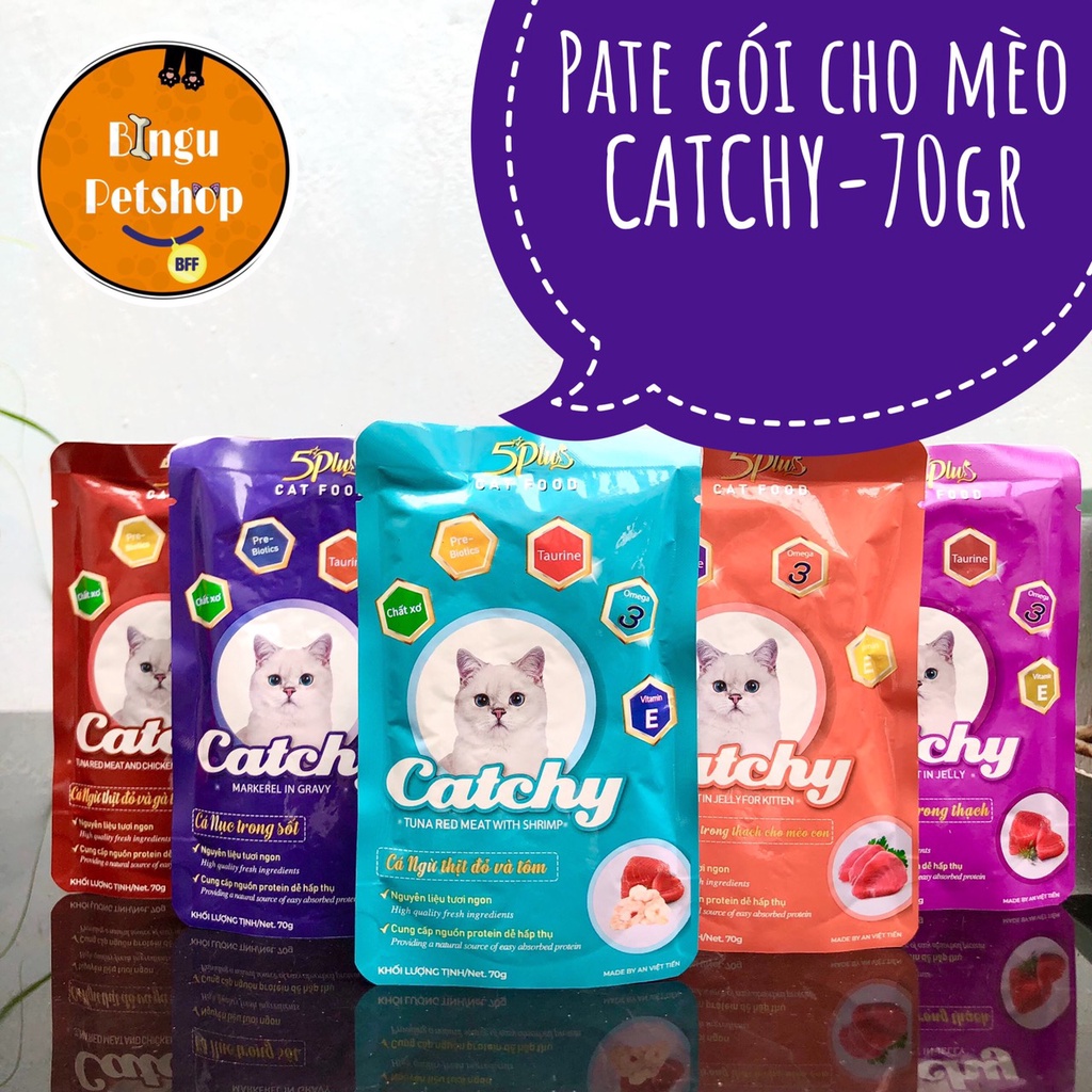 Pate gói cho mèo CATCHY 70gr nhiều vị