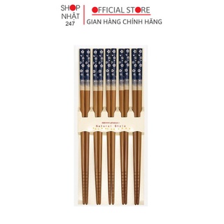 Set 5 đôi đũa hoa xanh KOKUBO Hàng nội địa Nhật Bản