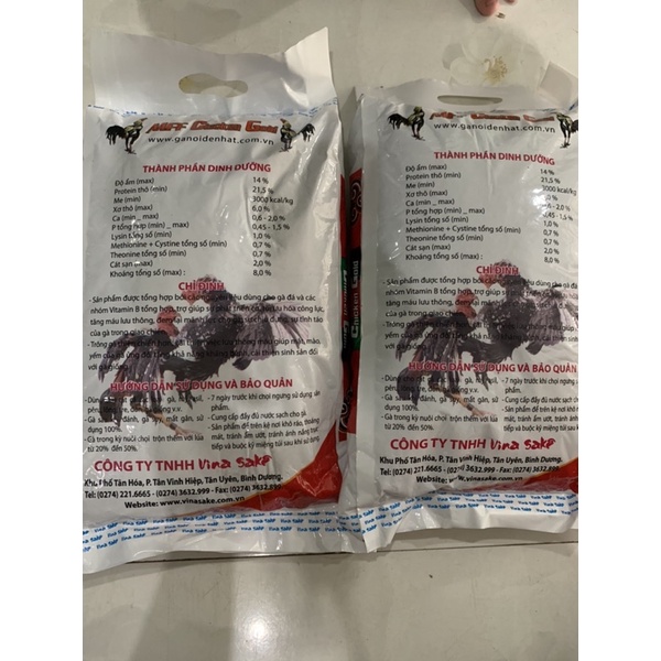 Thức ăn hỗn hợp cao cấp chuyên dùng cho gà đá túi 2kg.