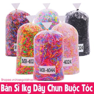 Bán sỉ 1kg dây chun buộc tóc nhiều màu