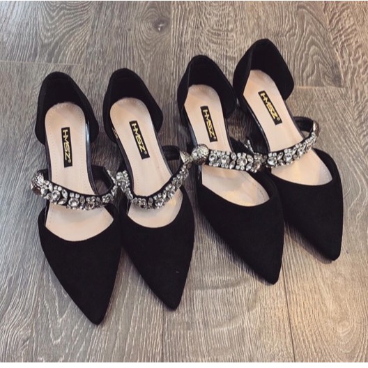 FREESHIP_Giày bệt nữ hoa đá mũi nhọn chất lụa cao cấp 2021, Giày búp bê nữ quai ngang DO thời trang hàn quốc | BigBuy360 - bigbuy360.vn