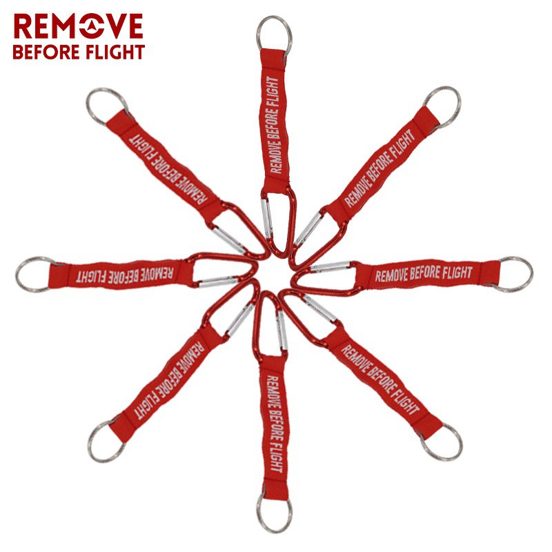 Dây đeo thẻ có móc khóa in chữ Remove Before