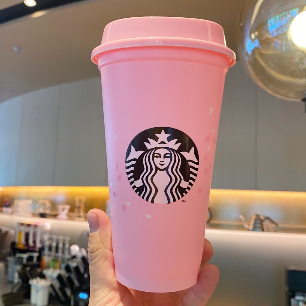 Sakura cốc cà phê Starbucks Tái Sử Dụng SAKURA Cup PP Cốc Cà Phê 473ml/16floz