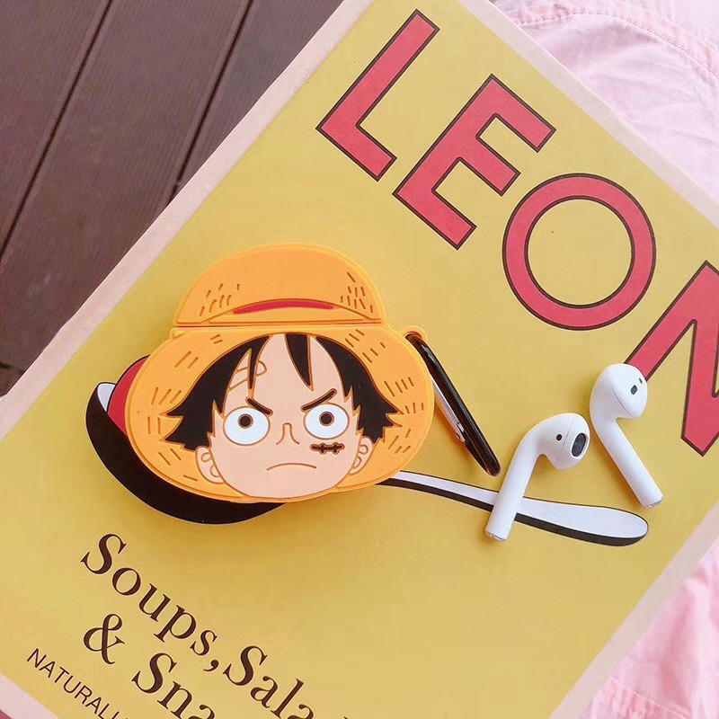 AirPods 1 2 Case Popular Japanese Anime ONE PIECE Cartoon Luffy Anti-drop Silicone wireless bluetooth earphone protective cover