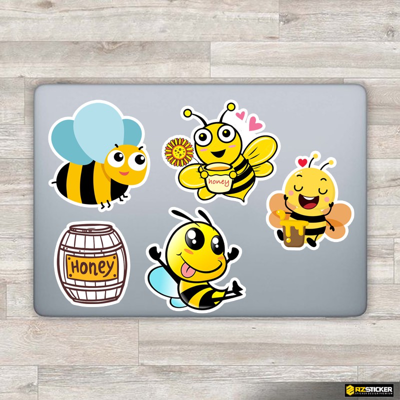 Bộ Hình Dán Sticker Chị Ong Nâu Nâu Dán Nón Bảo Hiểm, Điện Thoại, Laptop, Đồ Dùng - Chất Liệu Chống Nước, Bền Màu