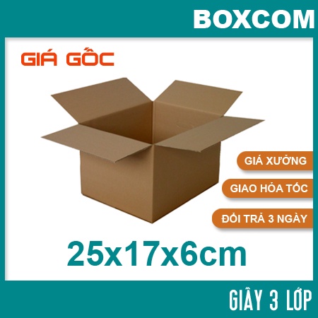 [HCM] - Size 25x17x6 Thùng Carton, hộp carton đóng hàng