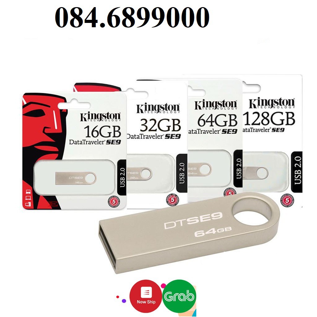 Usb chính hãng kingston 32Gb/64Gb/16Gb/8Gb/4Gb/2Gb SE9 2.0, nhỏ gọn thiết kế vỏ kim loại chống nước