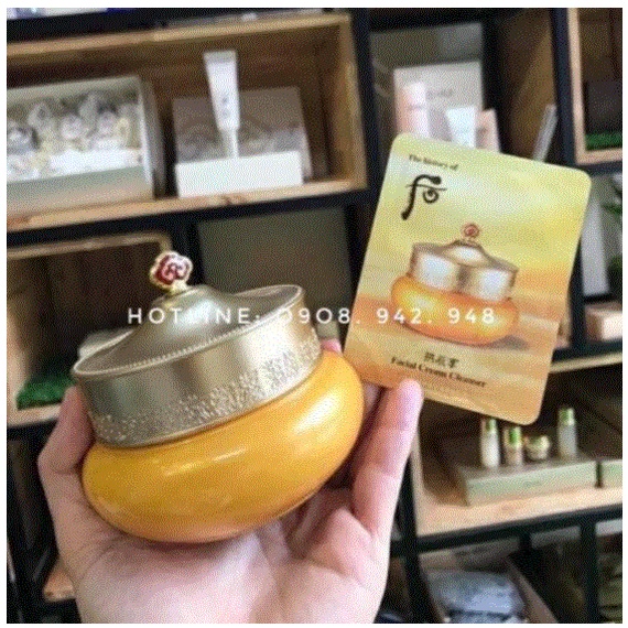 1 gói kem tẩy trang Whoo Vàng Gongjinhyang Facial Cream Cleanser 2ml - Chính hãng LG Hàn Quốc