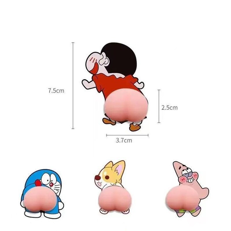 Bộ 2 Miếng Dán Trang Trí Xe Hơi Chống Va Chạm Chống Trầy Xước Họa Tiết Hoạt Hình Dễ Thương