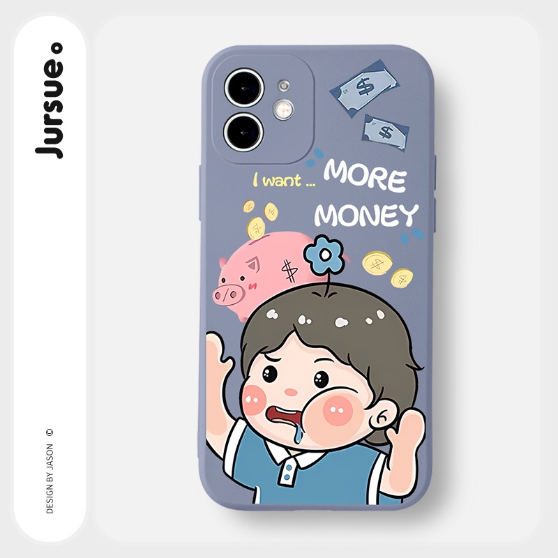 Ốp lưng JURSUE hoạt hình cặp đôi dễ thương đẹp Cho iPhone 13 12 11 Pro Max SE 2020 X XR XS 8 7 ip 6S 6 Plus kute Y2120