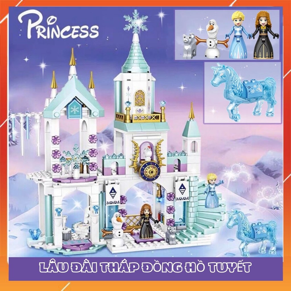 [hcm] Đồ chơi lắp ráp cho bé gái thông minh mô hình nhà biệt thự siêu sao, lâu đài, công chúa elsa princess