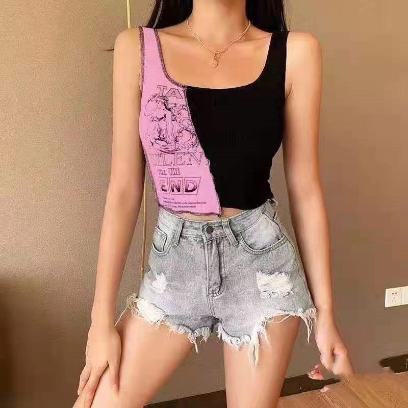 Áo Hai Dây Dệt Kim Co Giãn In Họa Tiết Thời Trang Mùa Hè Cho Nữ | BigBuy360 - bigbuy360.vn