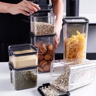 Lọ nhựa pha lê đựng gia vị, bảo quản đồ khô siêu bền khó vỡ (3 cỡ)