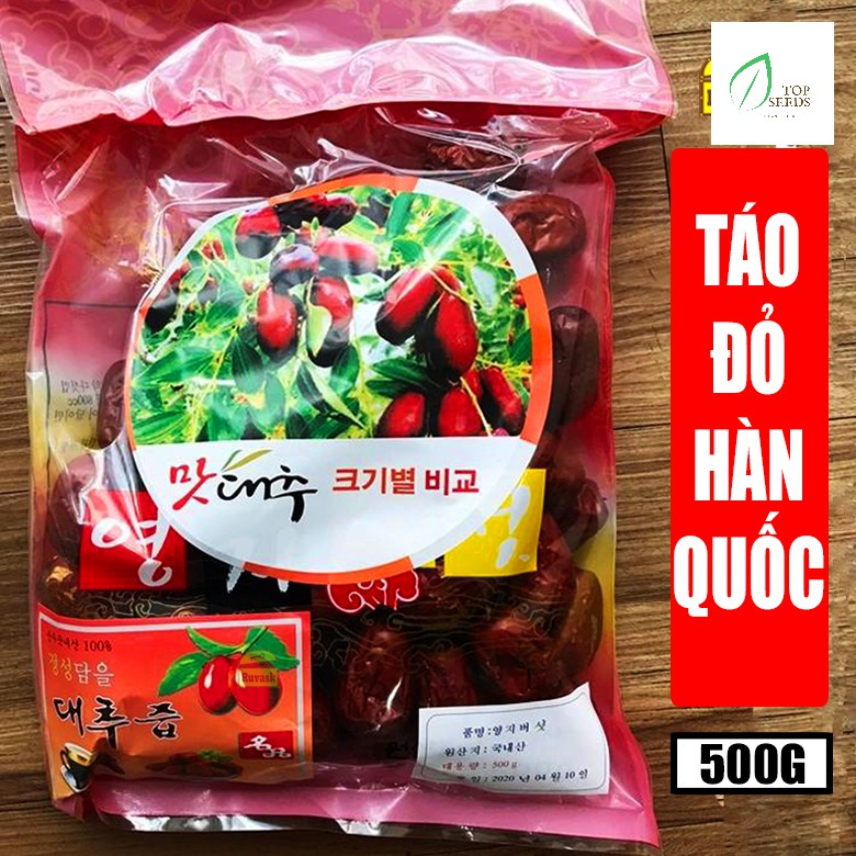 Táo đỏ Hàn Quốc sấy khô nguyên quả, cắt lát kèm hạt chia, kì tử 500g